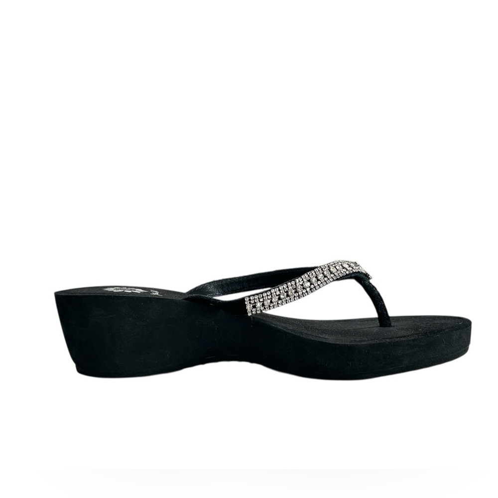 Yellow Box Black‎ Sandals with Rhinestone Embellishments - Picture 12 of 12